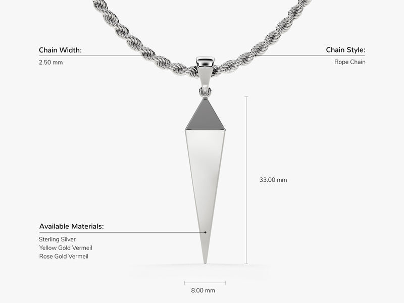 Geometric Spike Pendant Necklace - Gold Vermeil