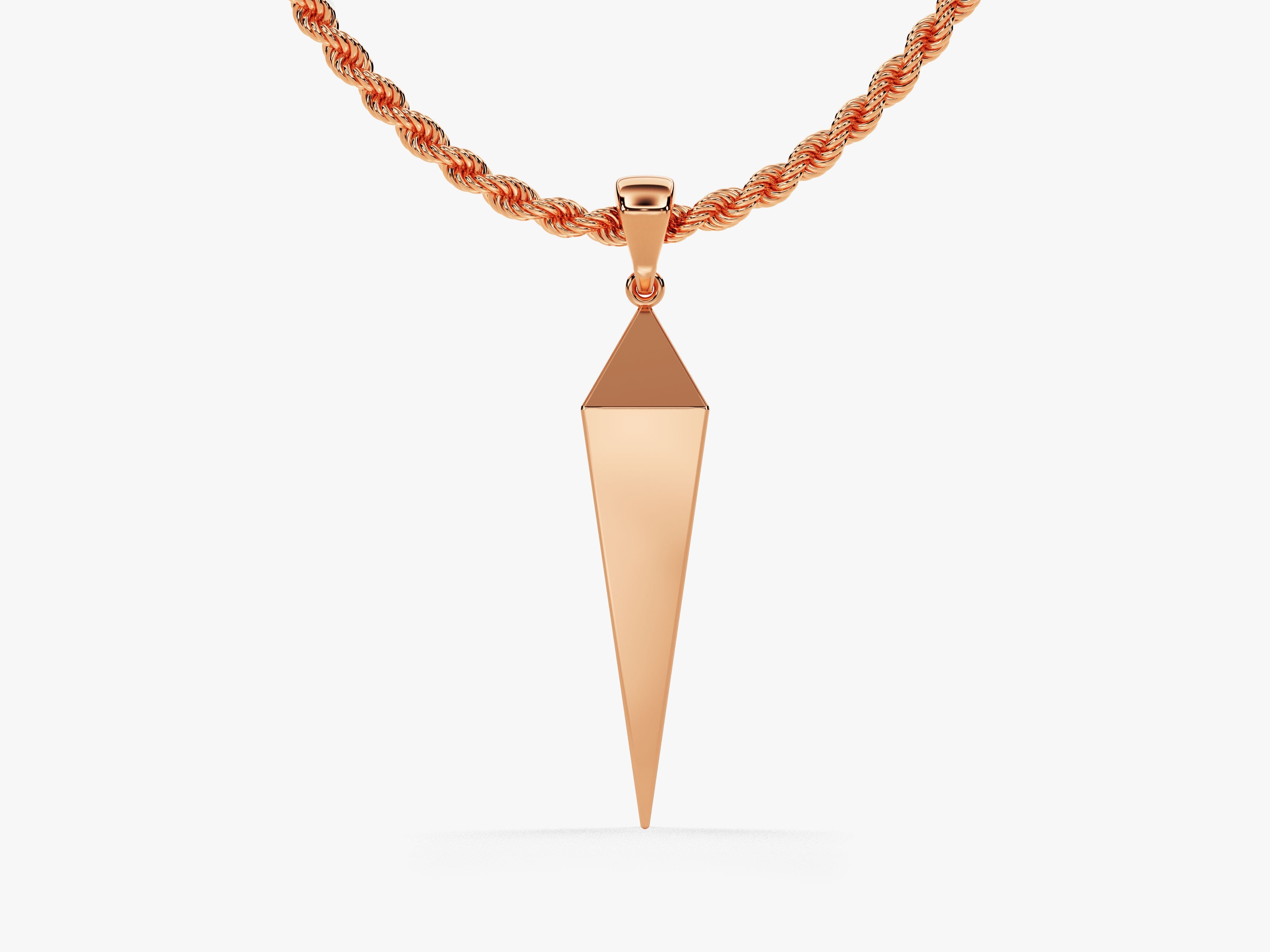 Geometric Spike Pendant Necklace - Gold Vermeil