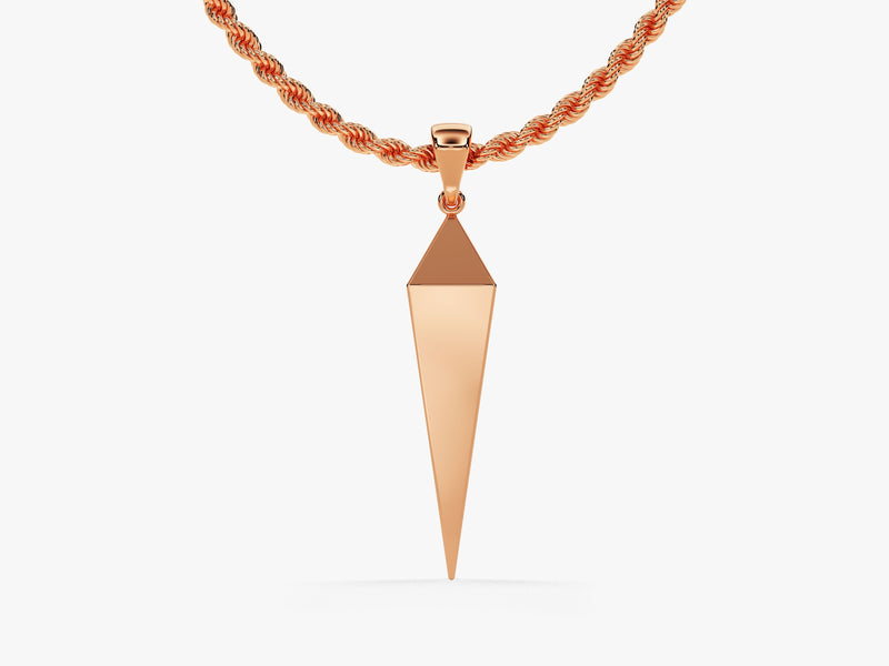 Geometric Spike Pendant Necklace - Gold Vermeil