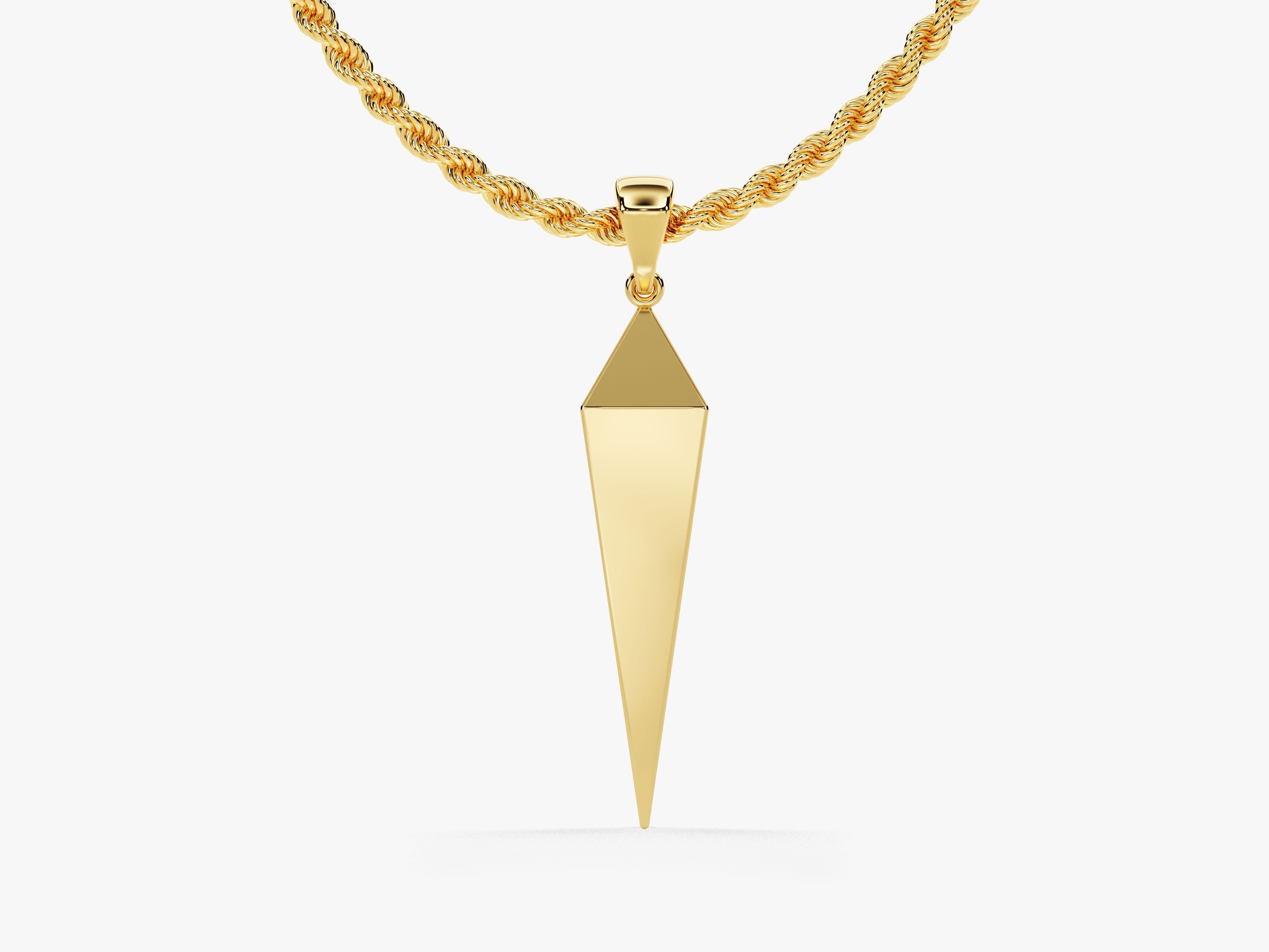 Geometric Spike Pendant Necklace - Gold Vermeil