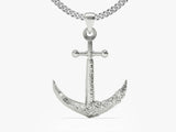 Textured Anchor Pendant Necklace - Gold Vermeil