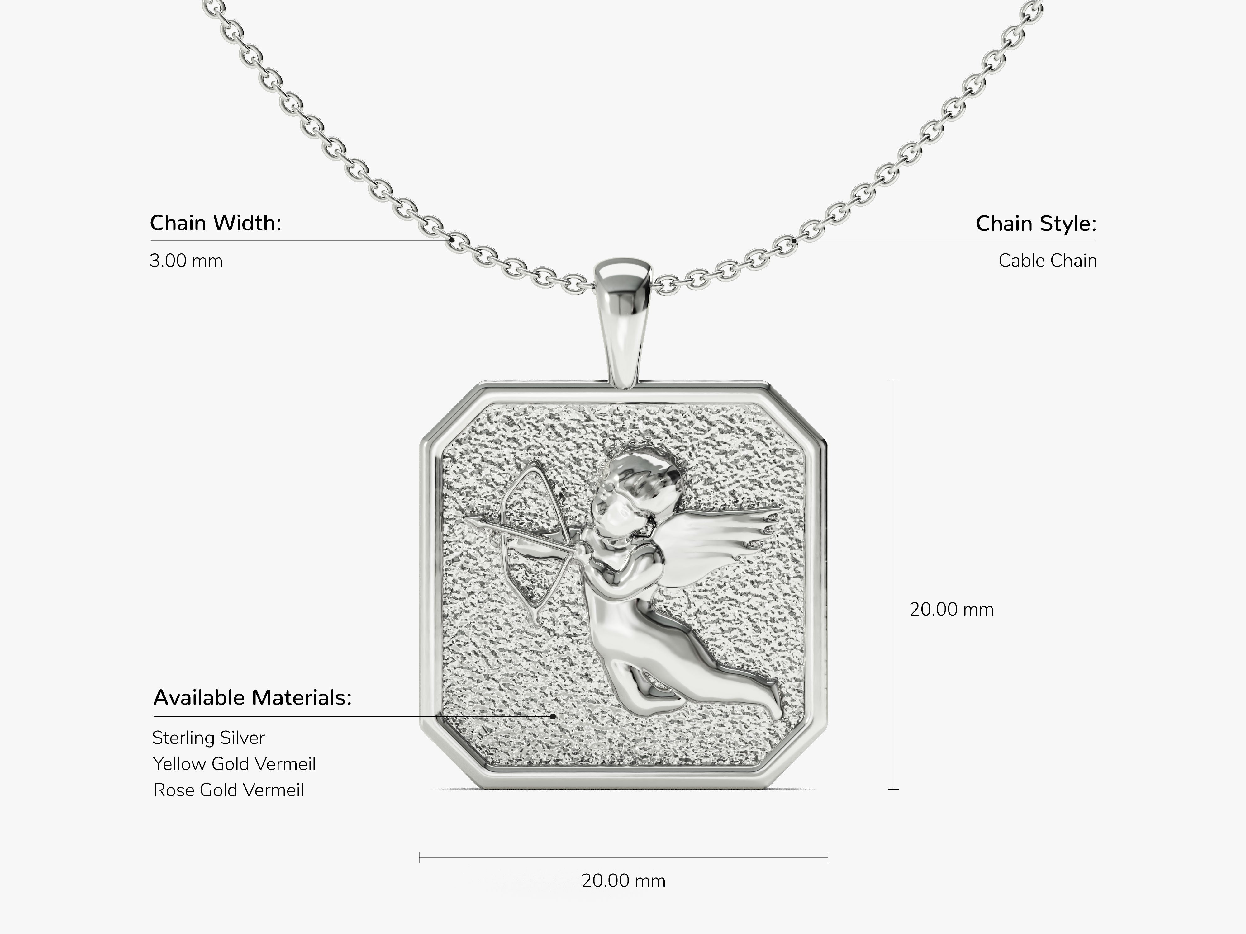 Cupid Pendant Necklace - Gold Vermeil