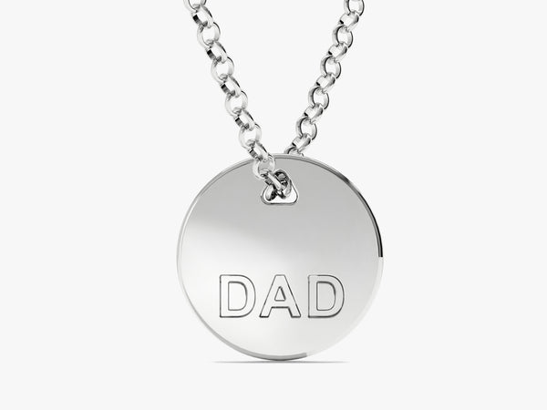 Dad Medallion Necklace - Gold Vermeil