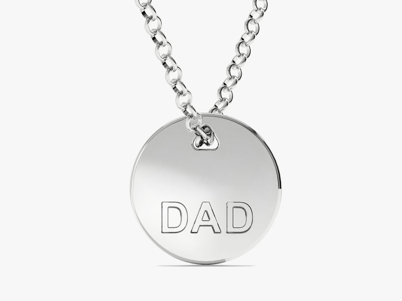 Dad Medallion Necklace - Gold Vermeil