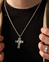 Jesus Cross Pendant Necklace - Sterling Silver
