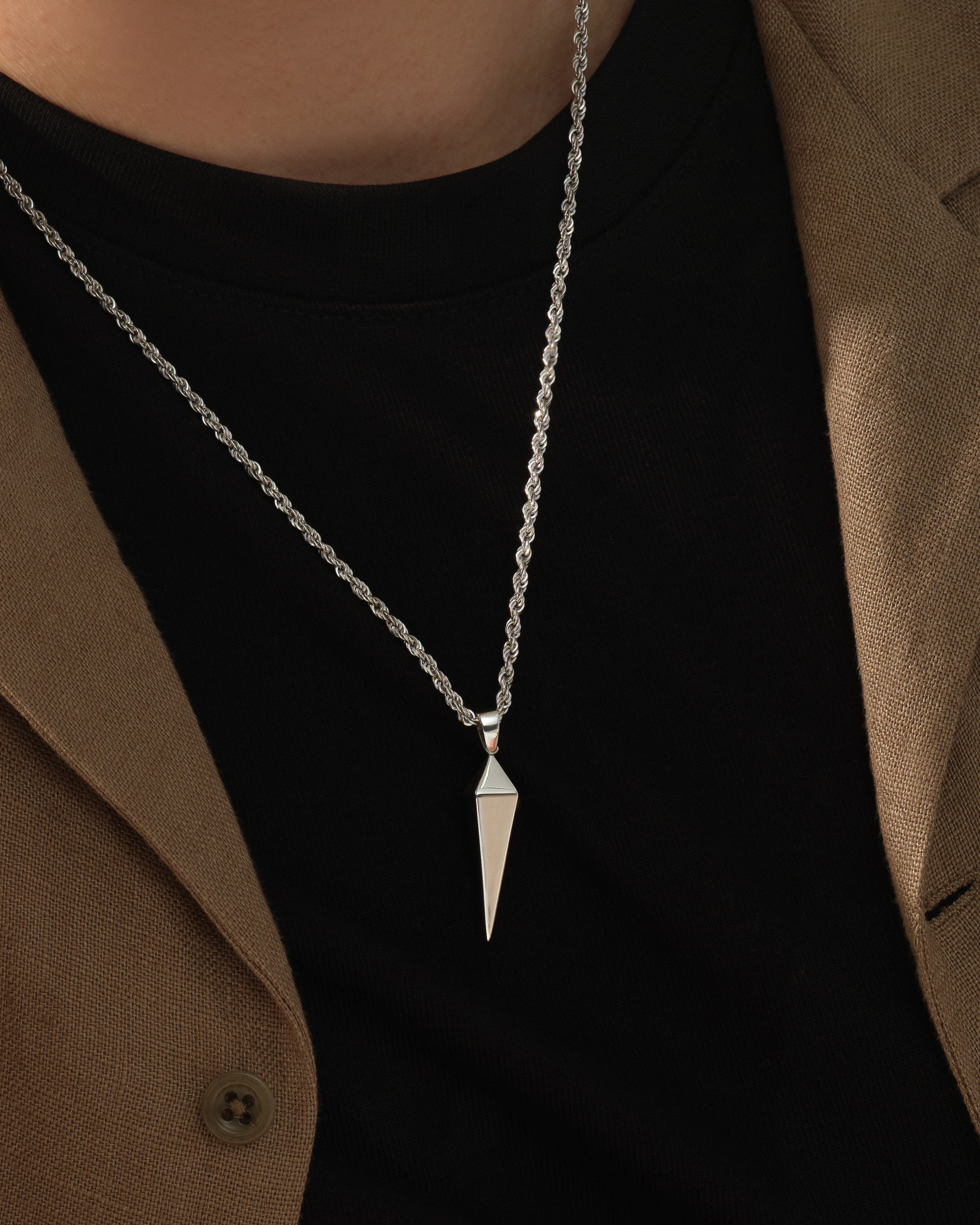 Geometric Spike Pendant Necklace - Gold Vermeil