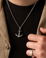 Textured Anchor Pendant Necklace - Gold Vermeil