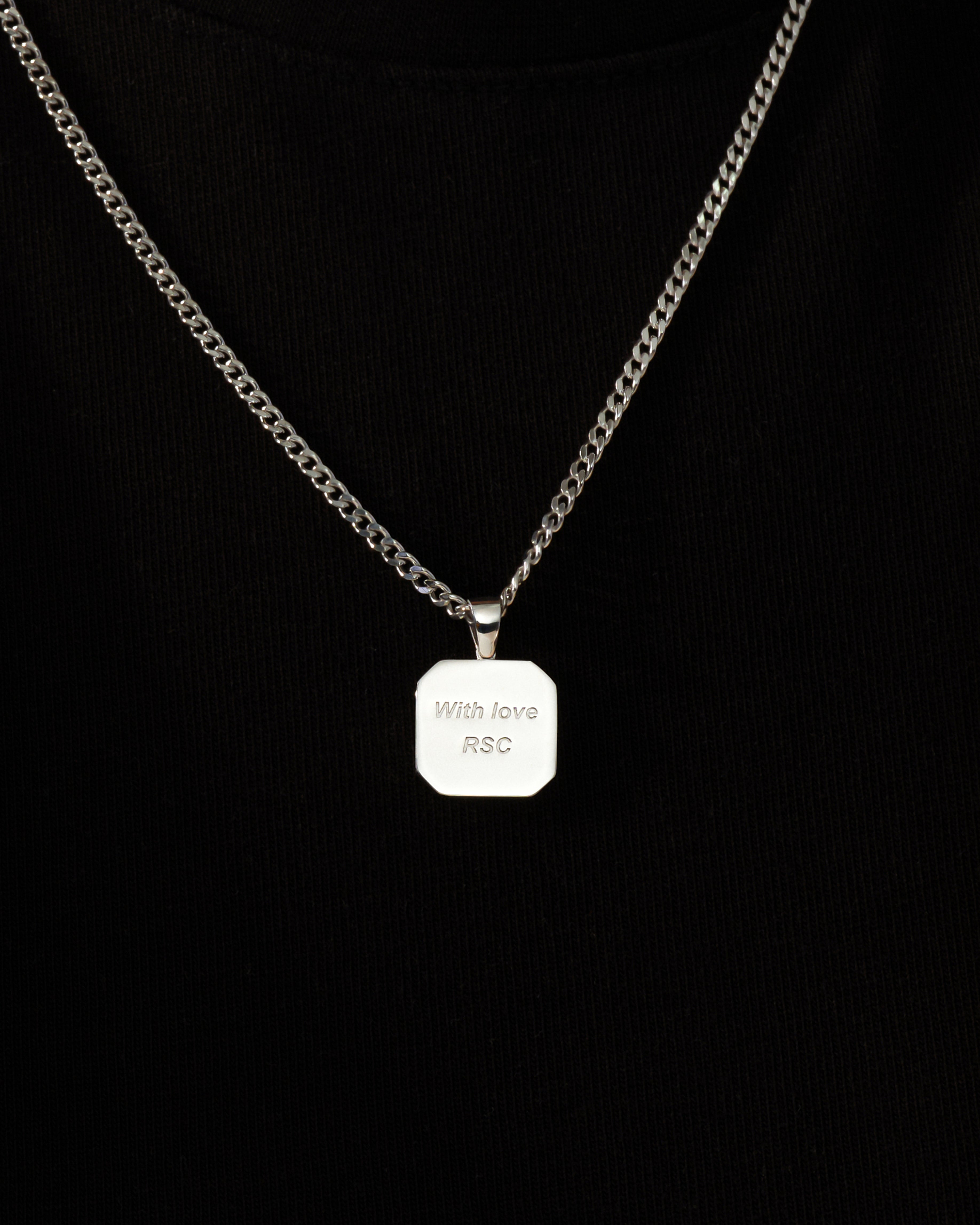 Engraved Message Pendant Necklace - Gold Vermeil