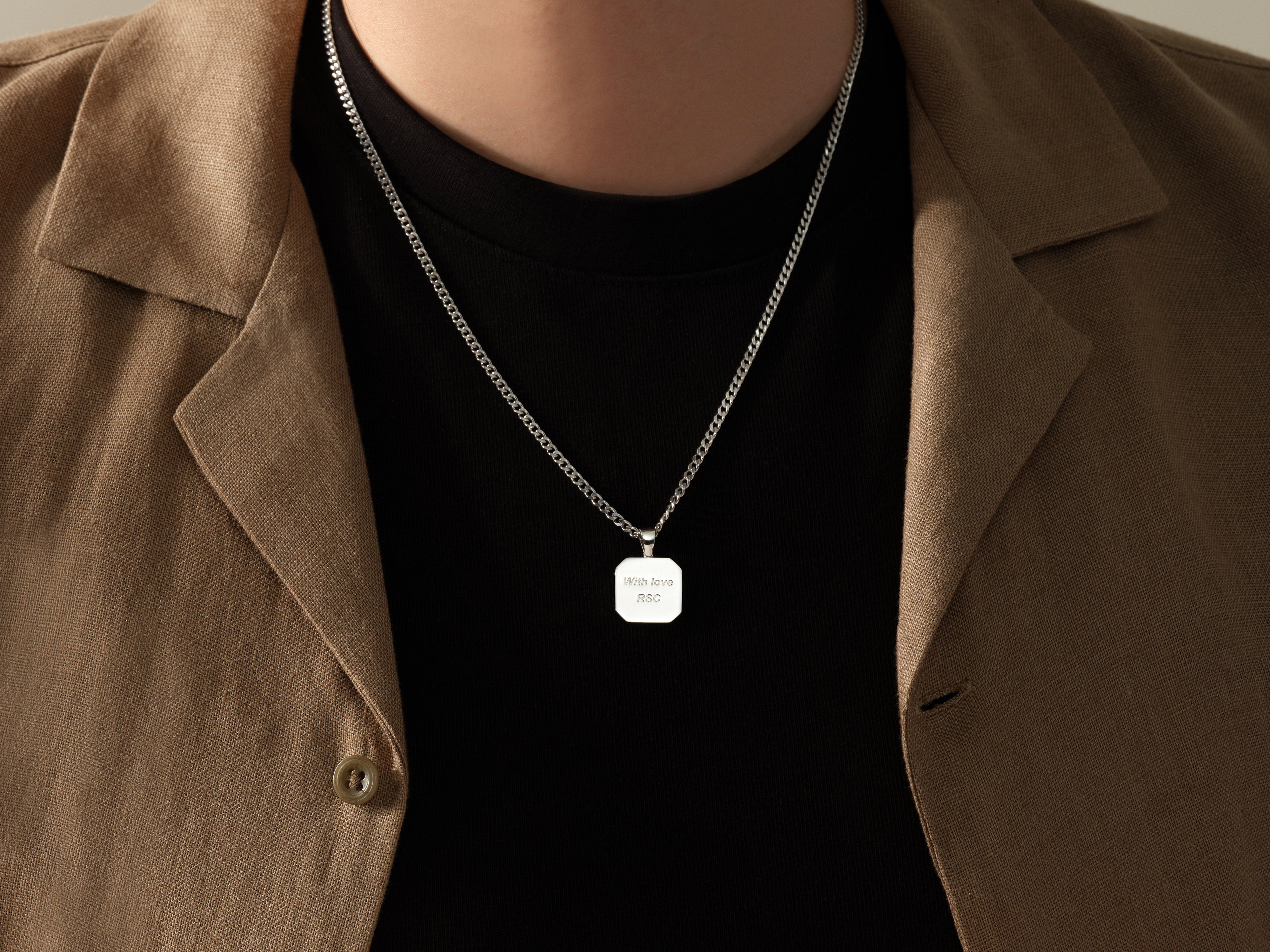 Engraved Message Pendant Necklace - Gold Vermeil