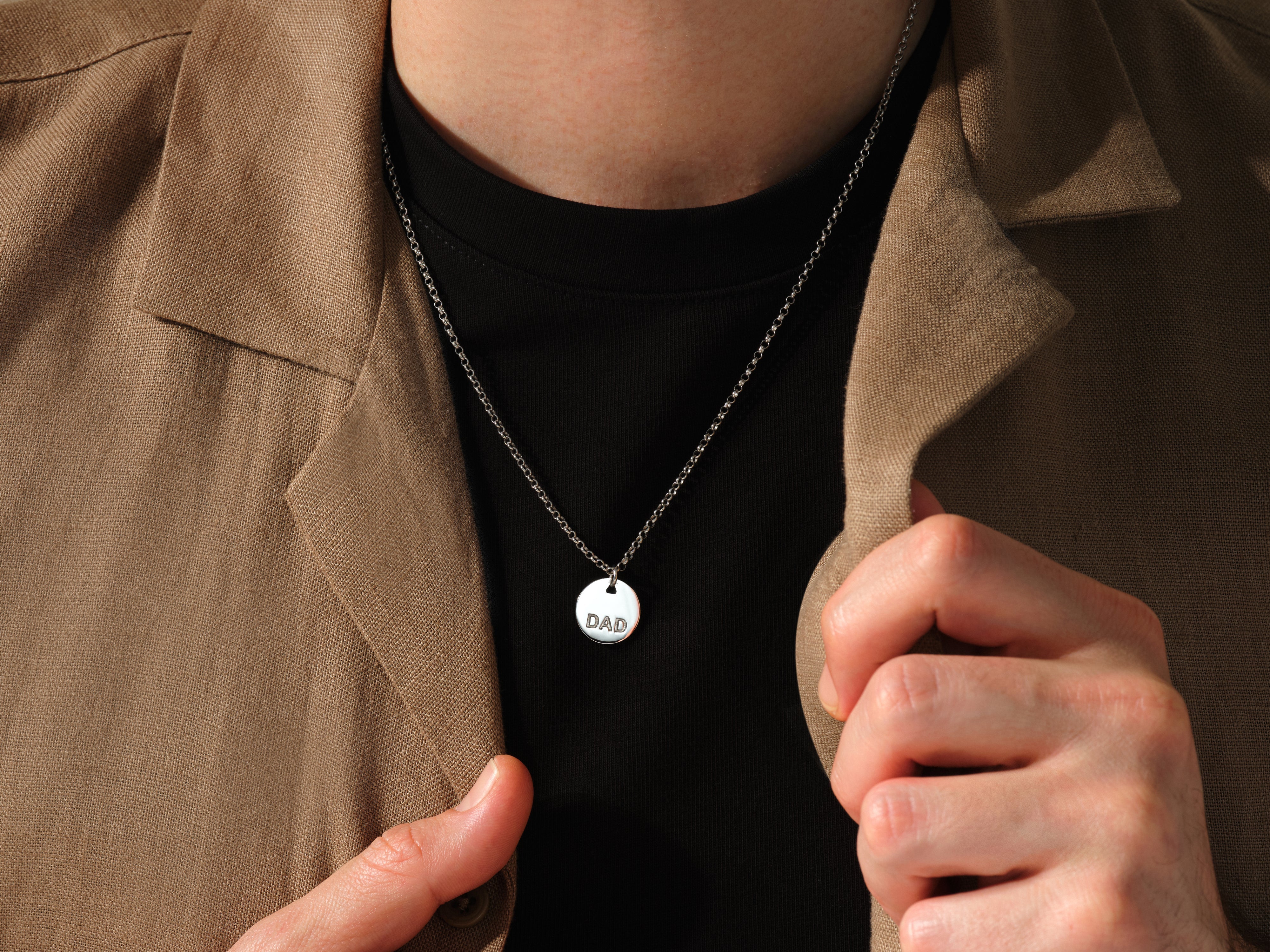 Dad Medallion Necklace - Gold Vermeil