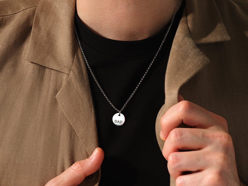 Dad Medallion Necklace - Gold Vermeil