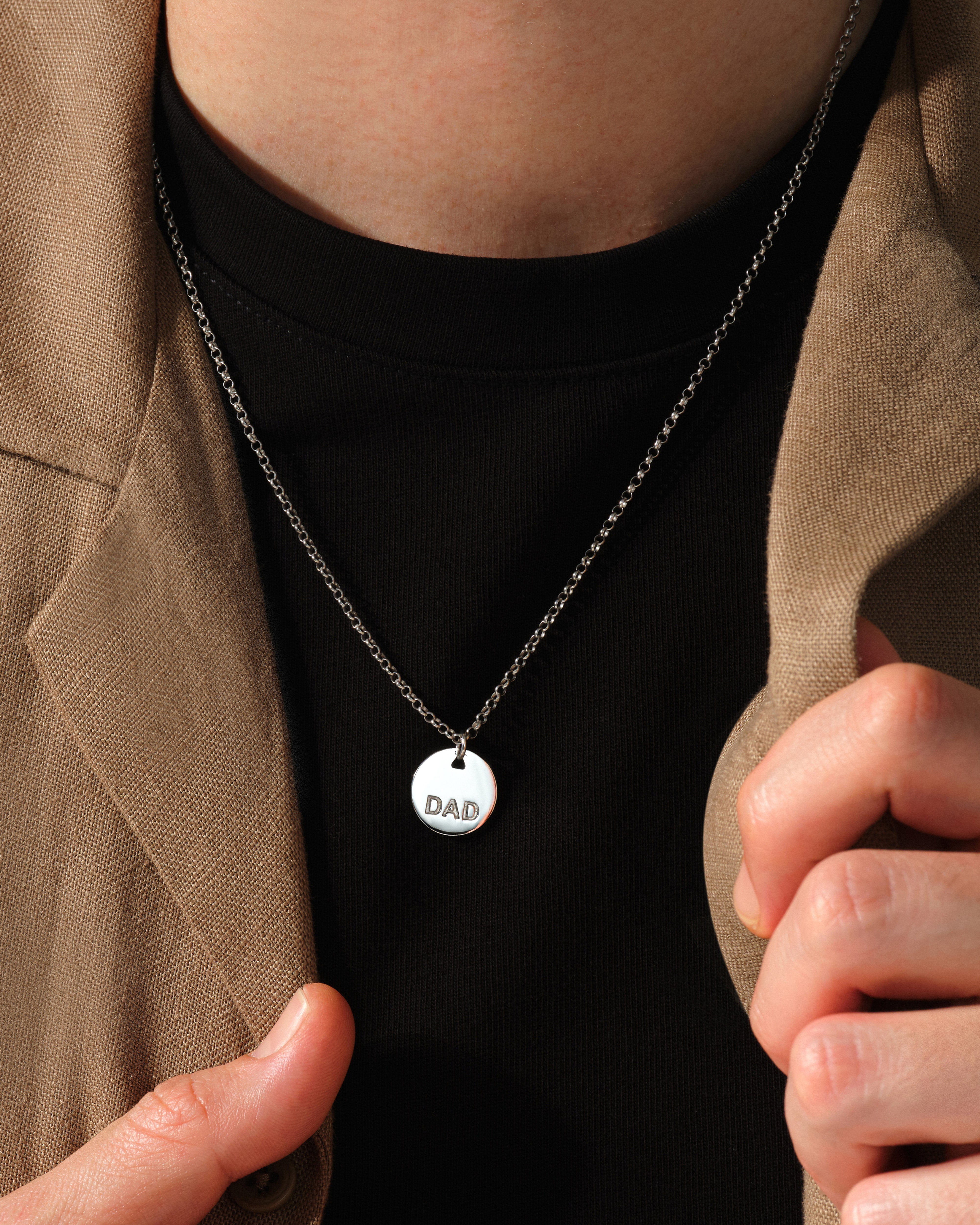 Dad Medallion Necklace - Gold Vermeil