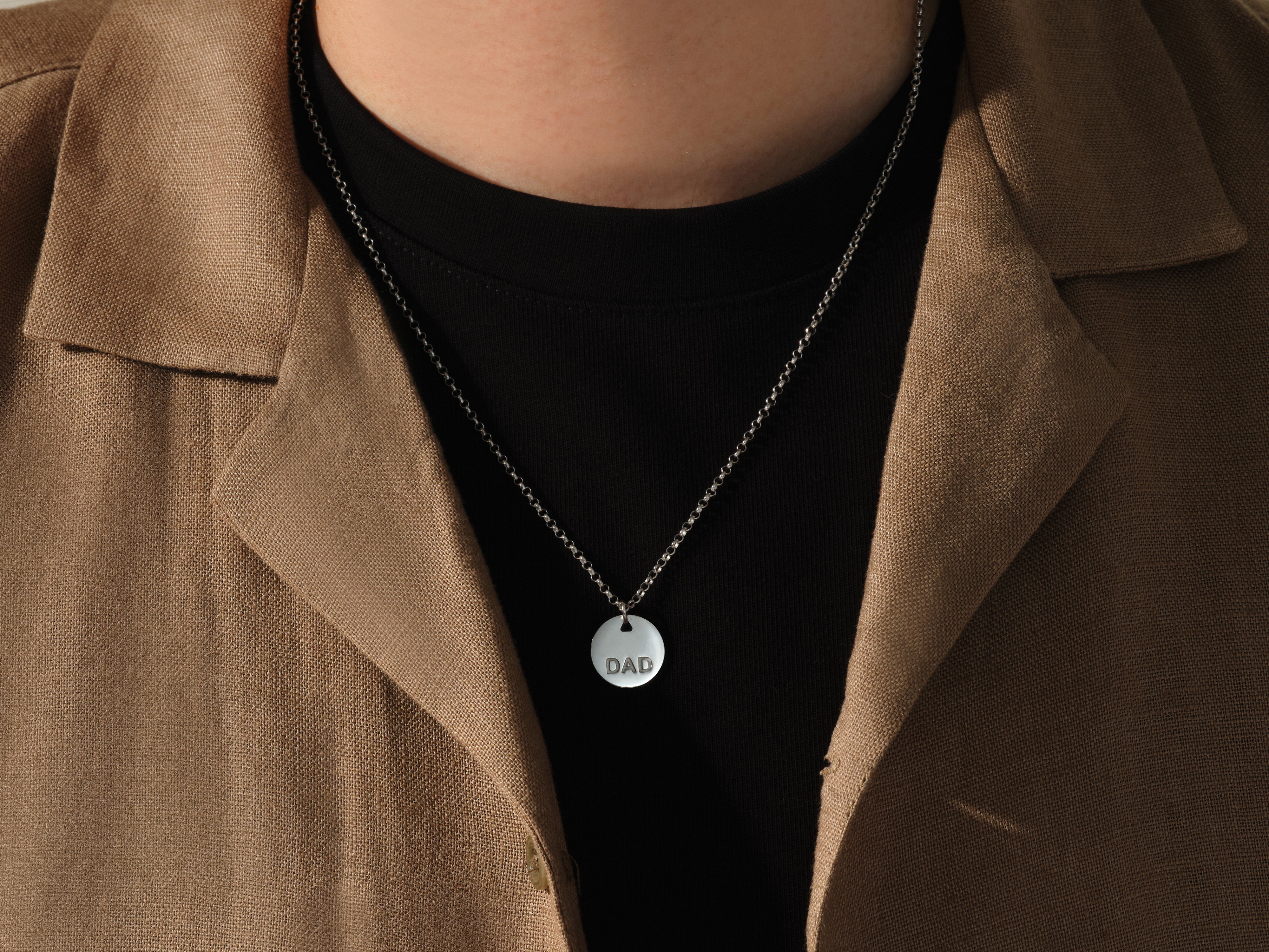 Dad Medallion Necklace - Gold Vermeil