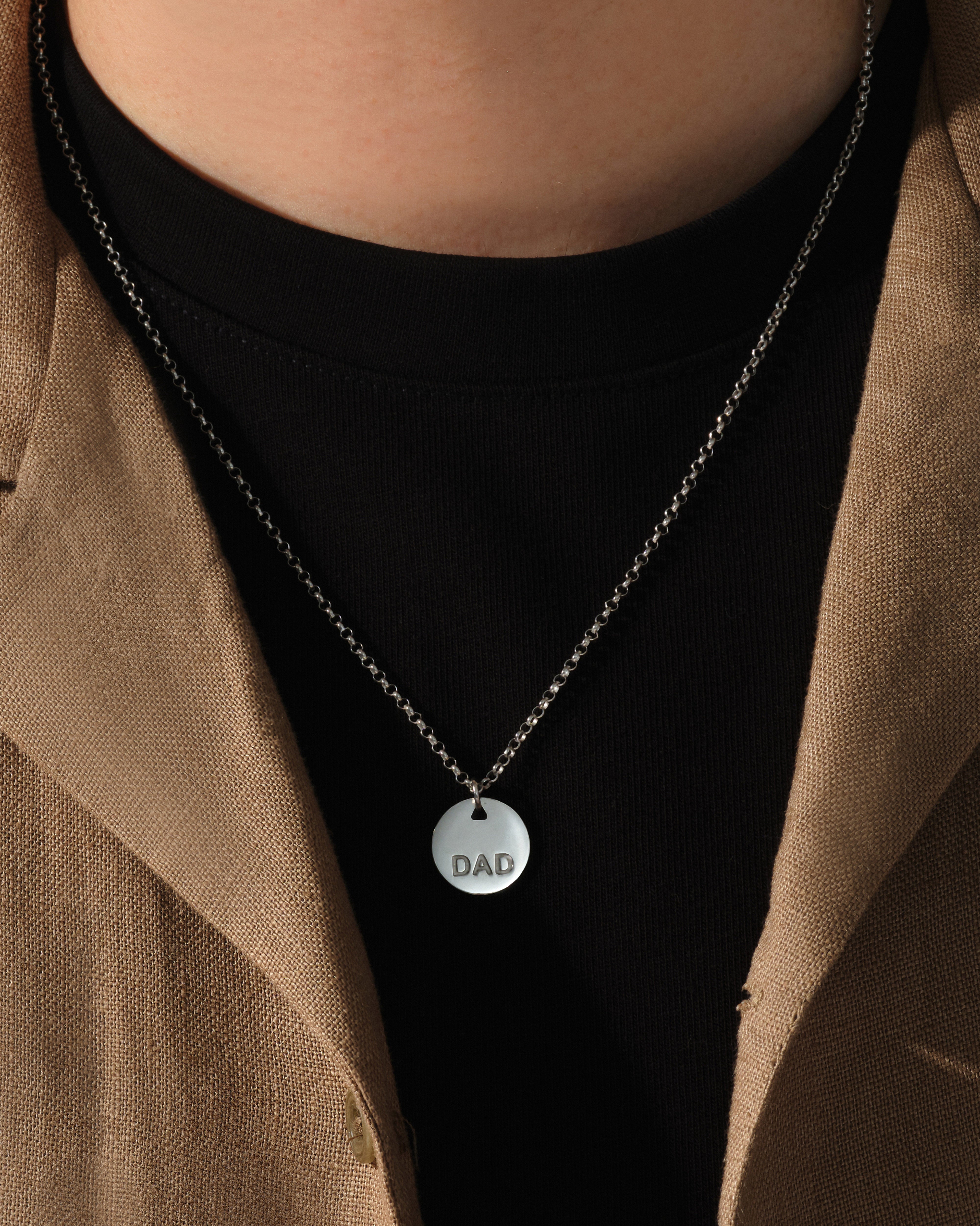 Dad Medallion Necklace - Gold Vermeil