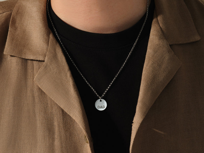 Dad Medallion Necklace - Gold Vermeil