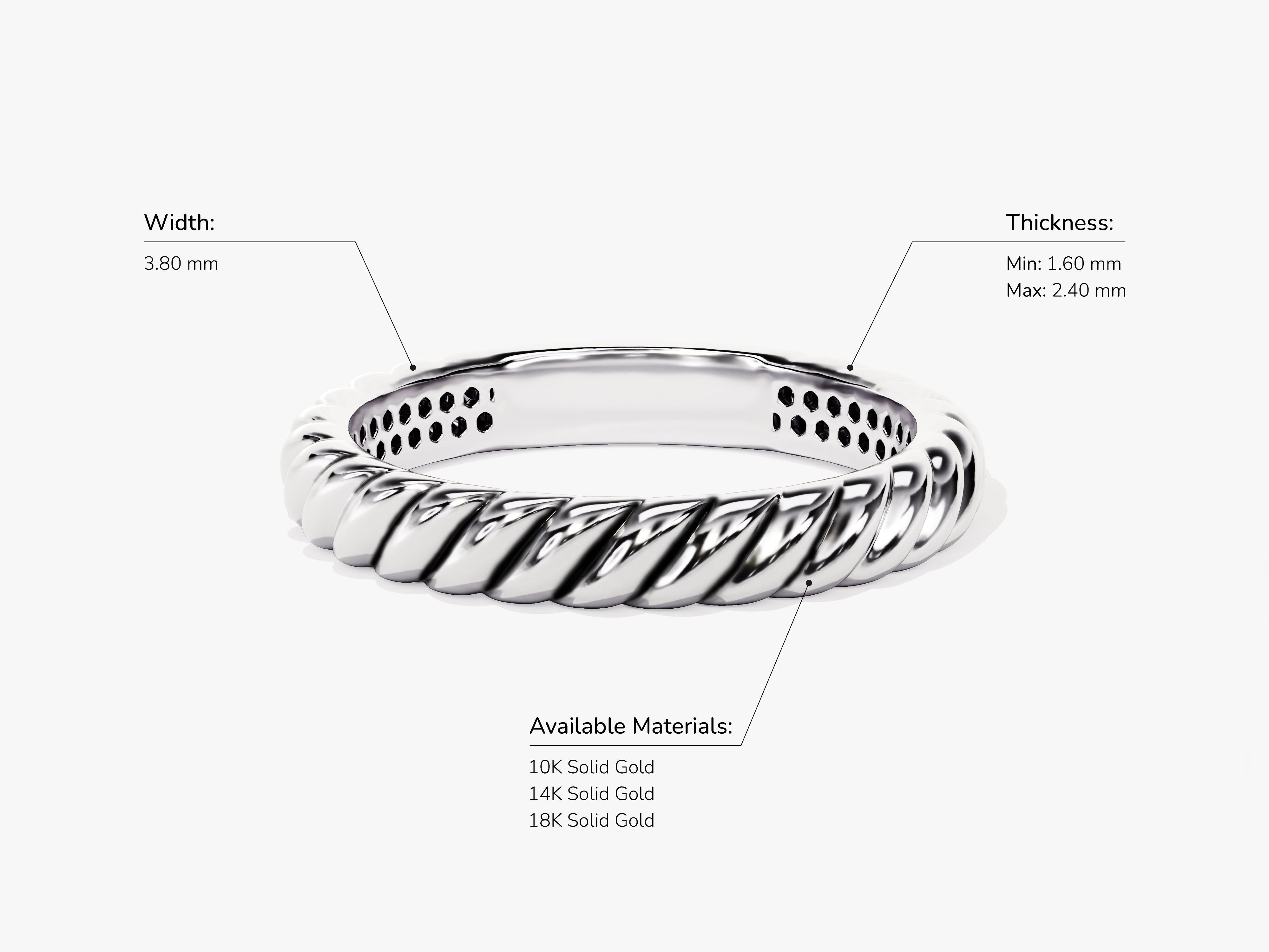 14k Gold Oxidized Twist Ring