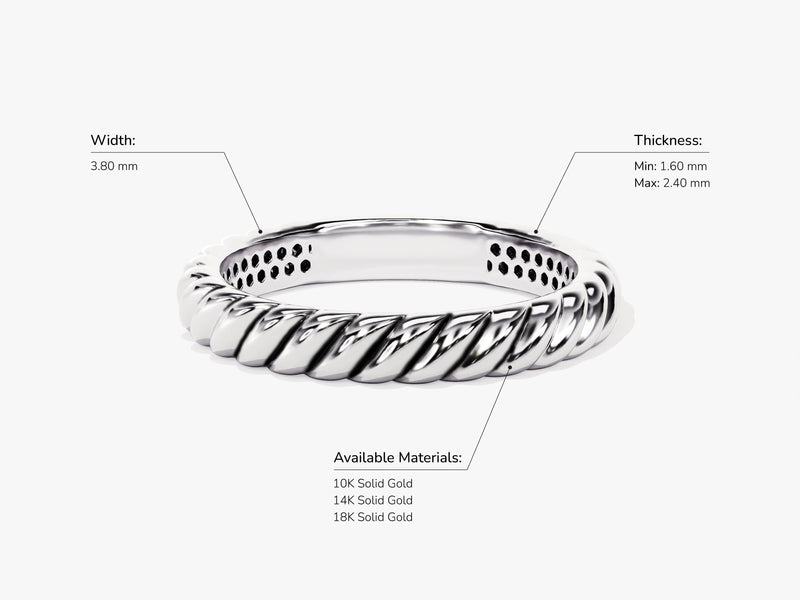 14k Gold Oxidized Twist Ring