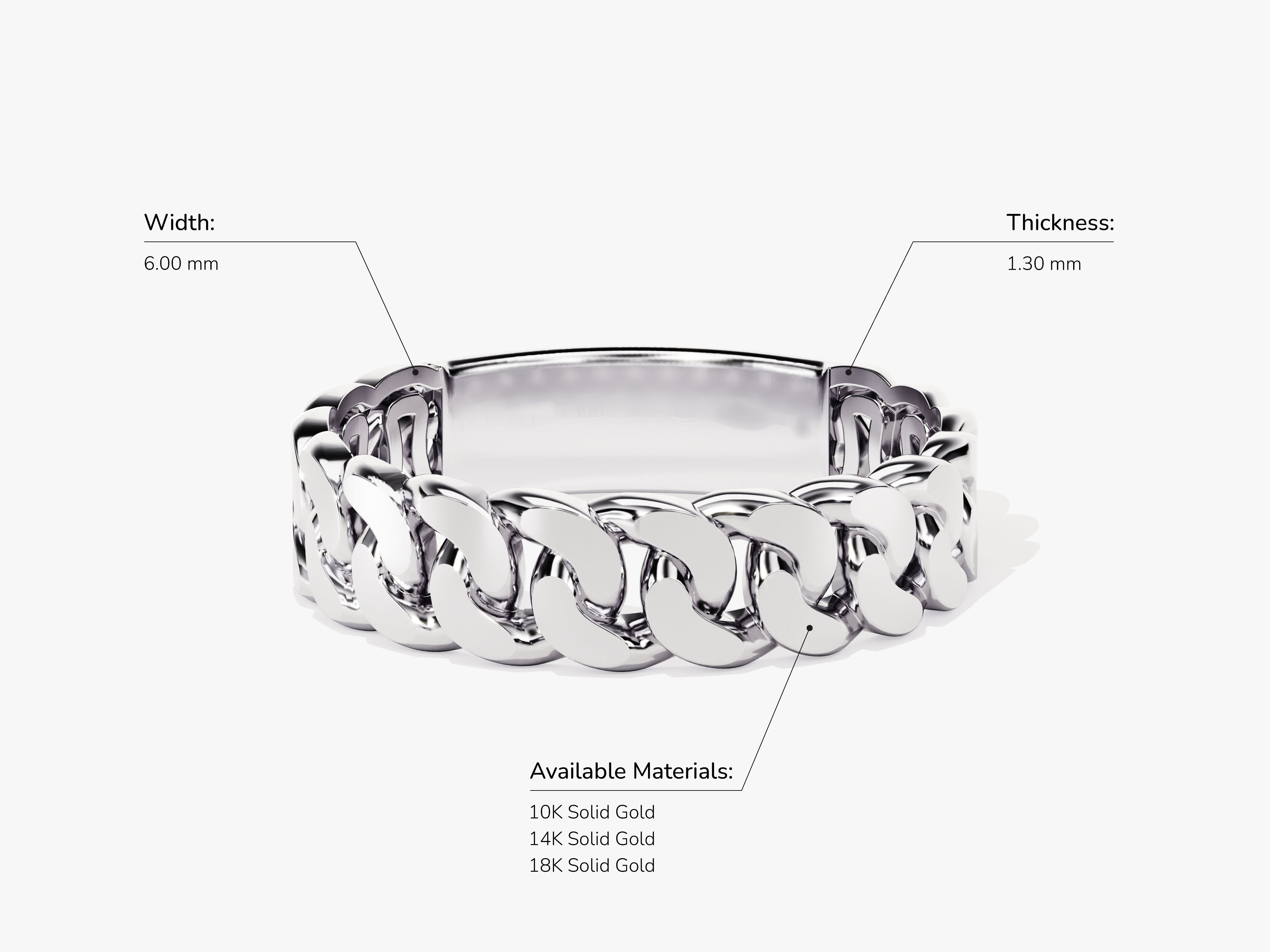 14k Gold 6.0mm Chain Ring