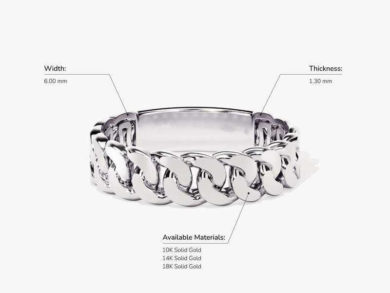 14k Gold 6.0mm Chain Ring