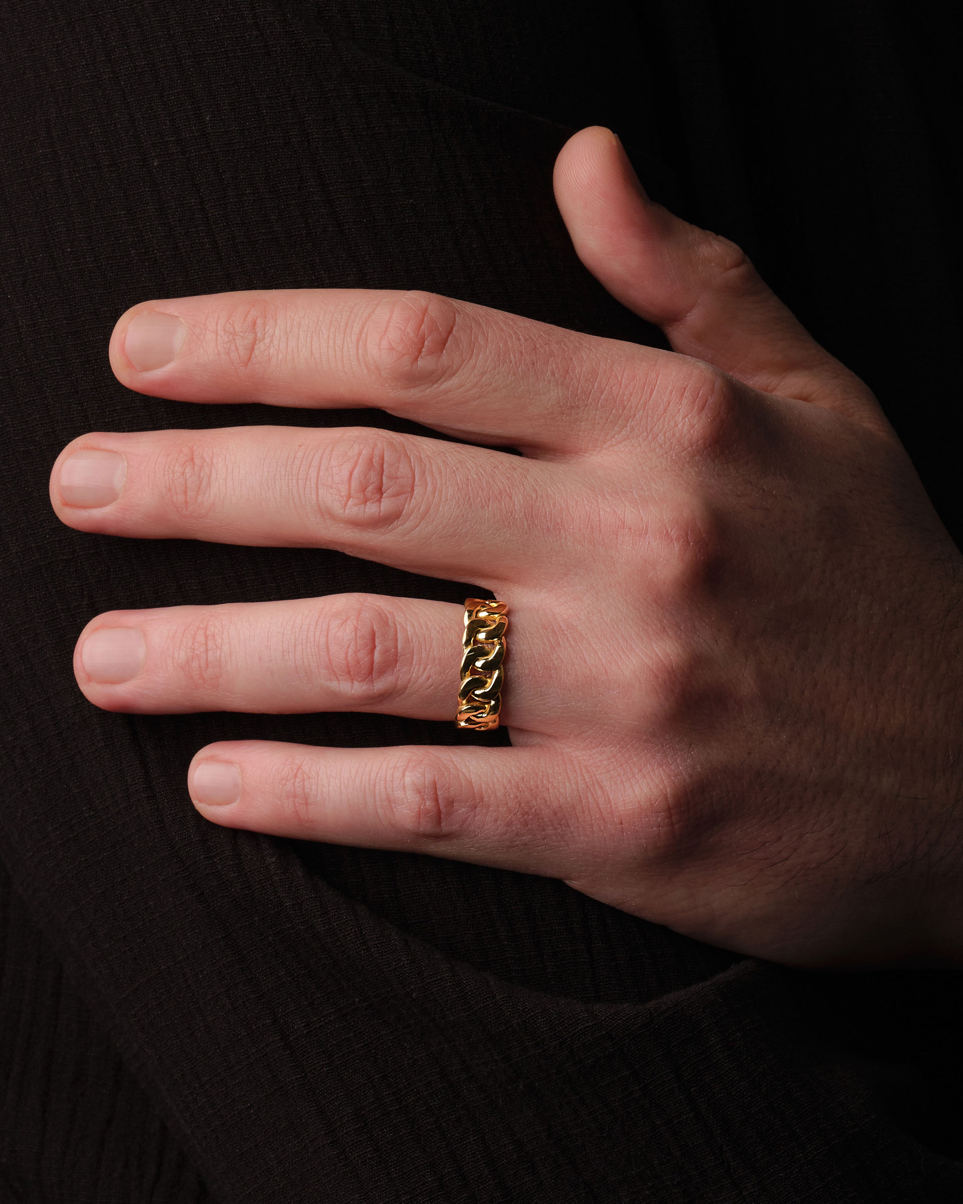 14k Gold 8.0mm Chain Ring