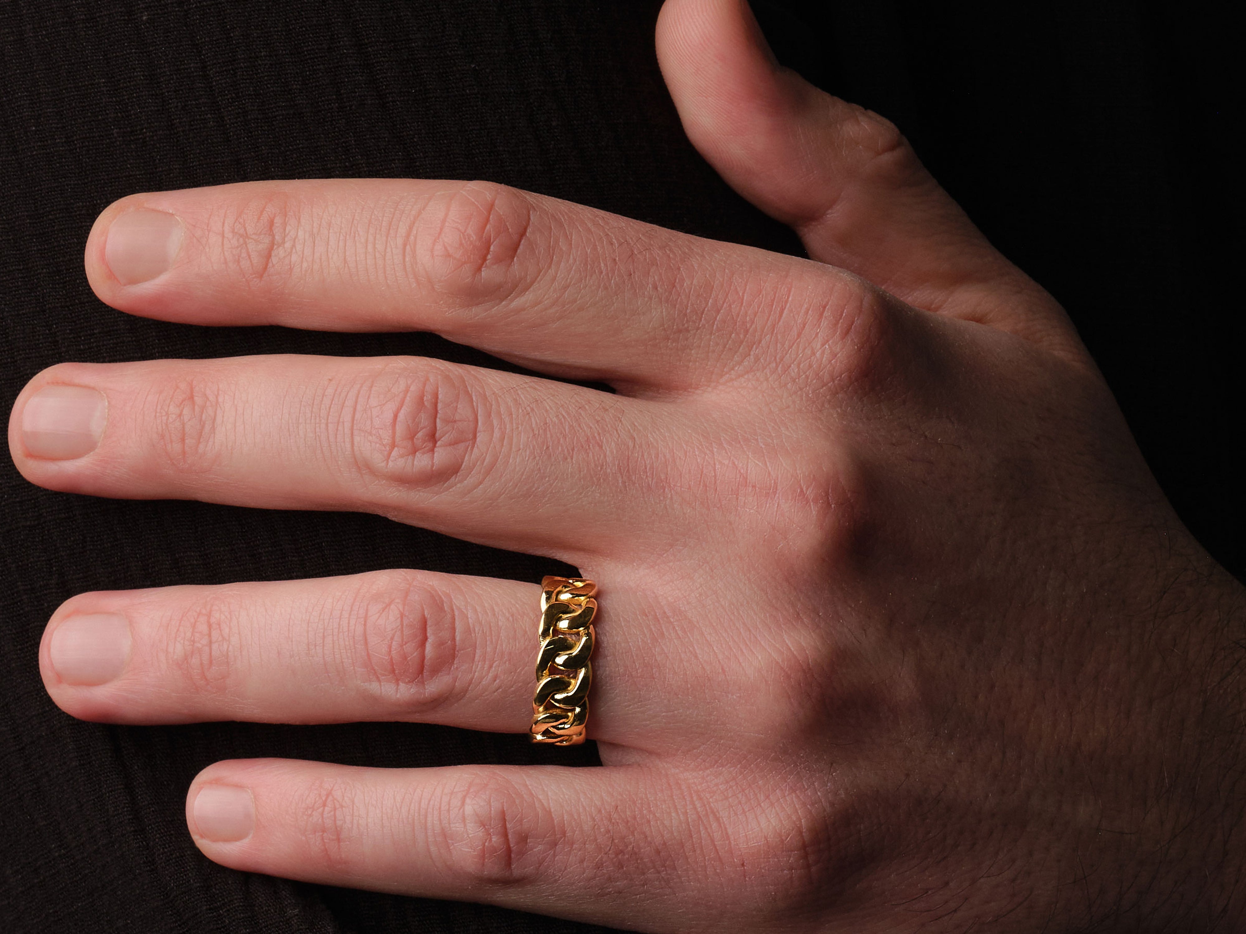 14k Gold 8.0mm Chain Ring