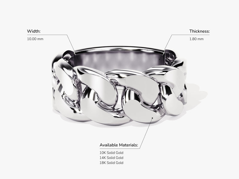 14k Gold 10.0mm Chain Ring