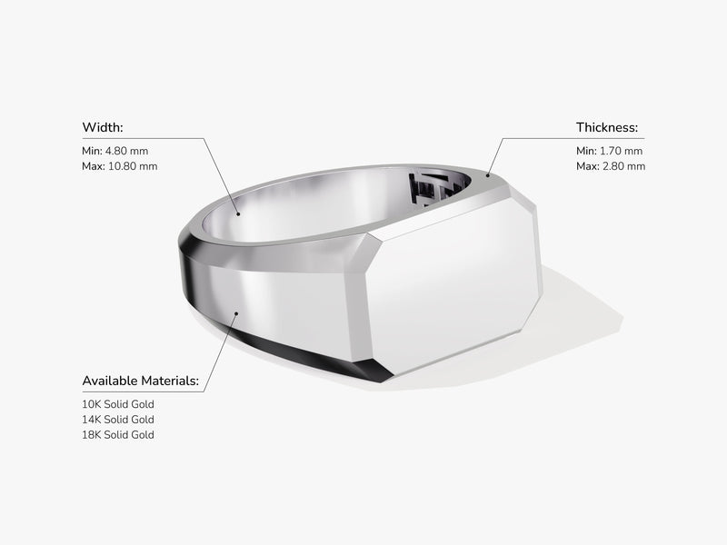 14k Gold Octagon Signet Ring