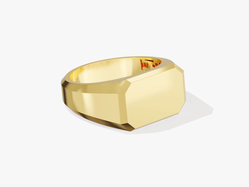 14k Gold Octagon Signet Ring