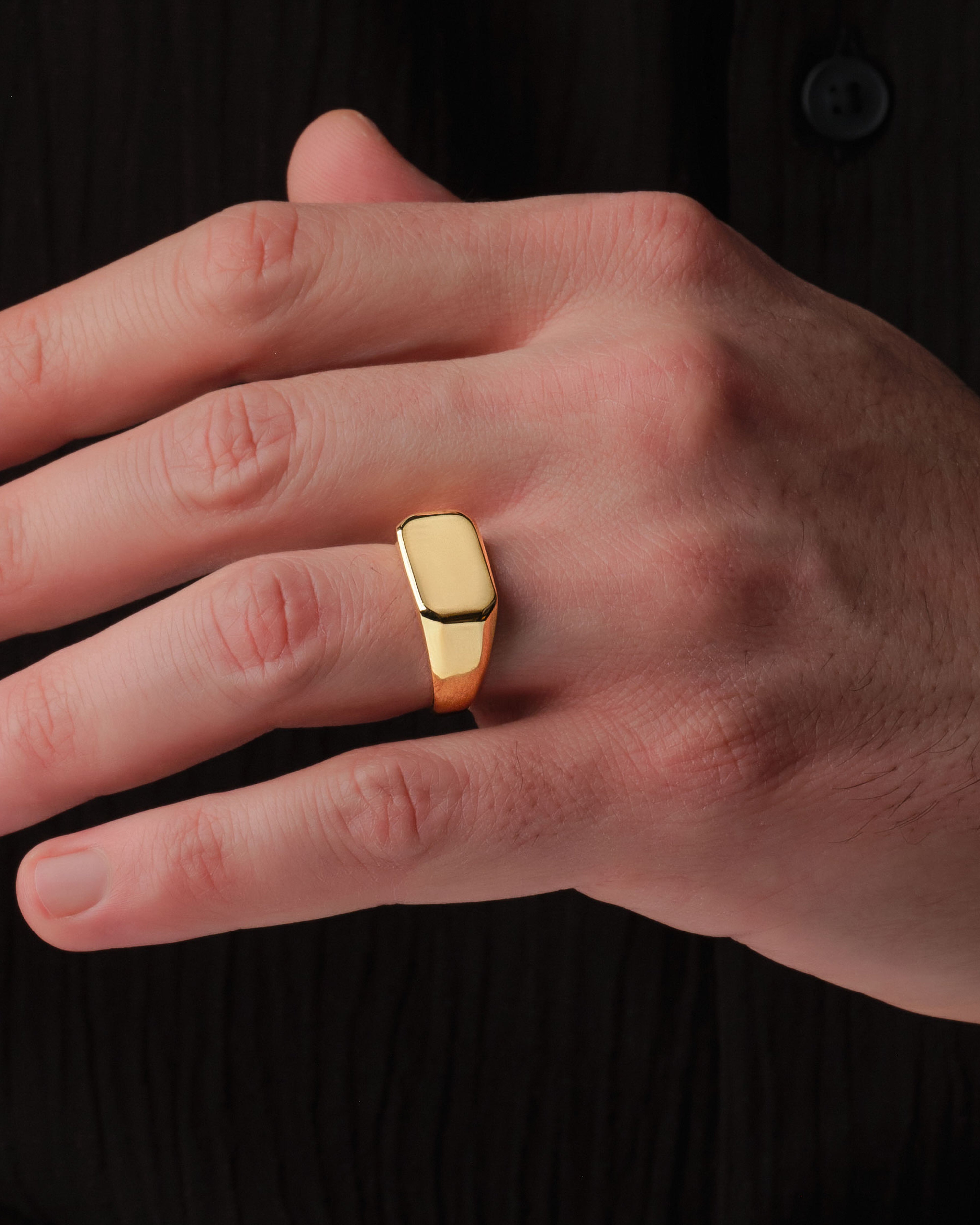 14k Gold Octagon Signet Ring