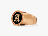 14k Gold Men's Initial Signet Ring