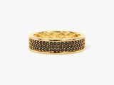 Gold ring with black diamonds, luxury jewelry design