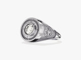 Diamond compass ring for men, luxury jewelry, silver gemstone ring