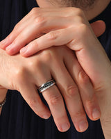 Oxidized Cable Band Ring - Sterling Silver