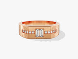 Men's Baguette Cut Moissanite Ring - Gold Vermeil