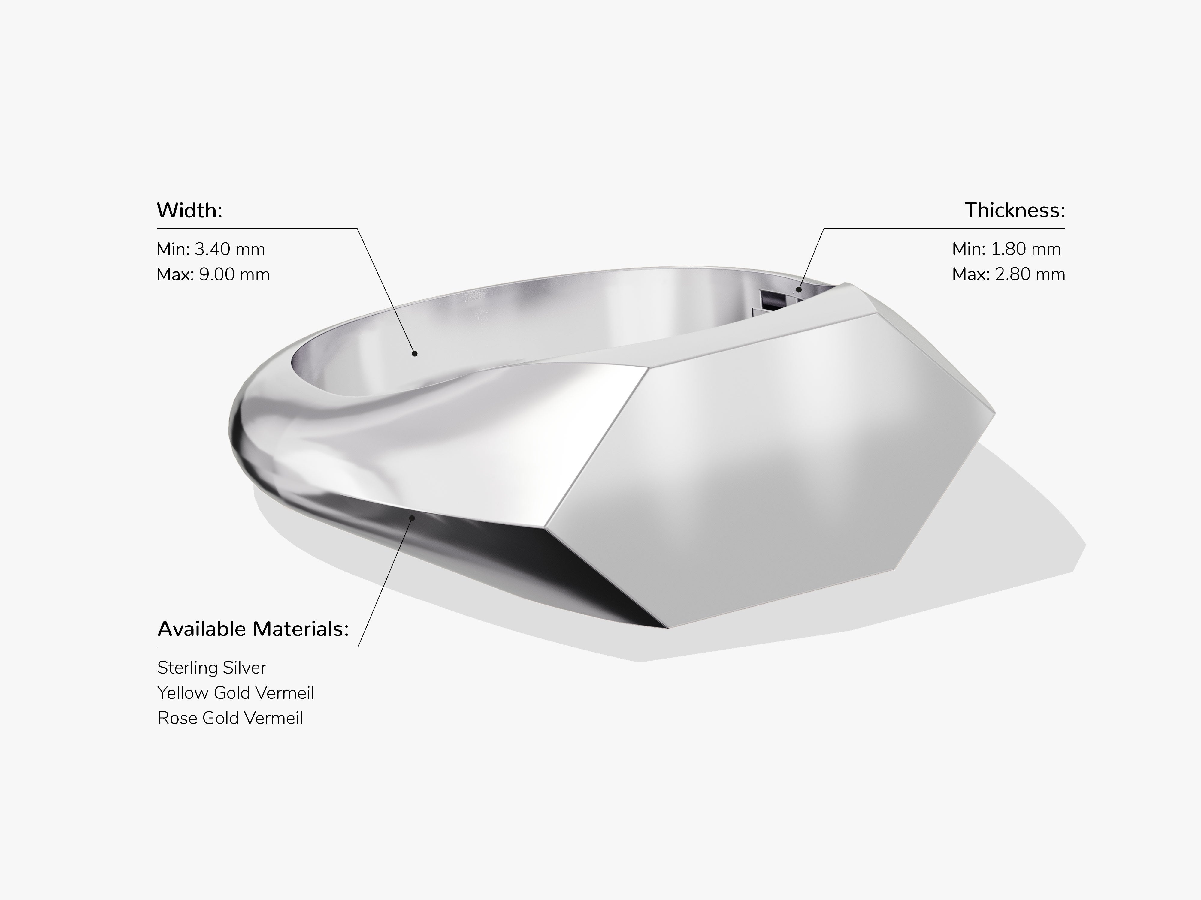 Hexagon Signet Ring - Gold Vermeil