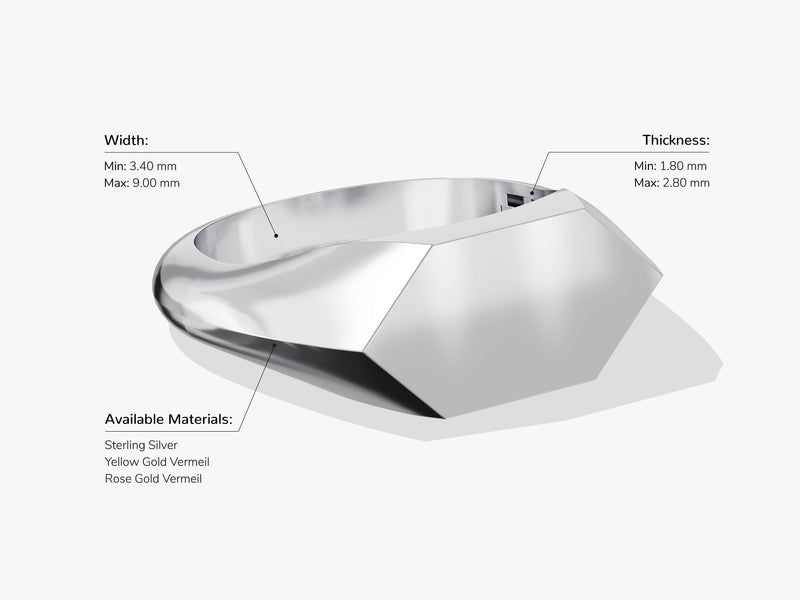 Hexagon Signet Ring - Gold Vermeil