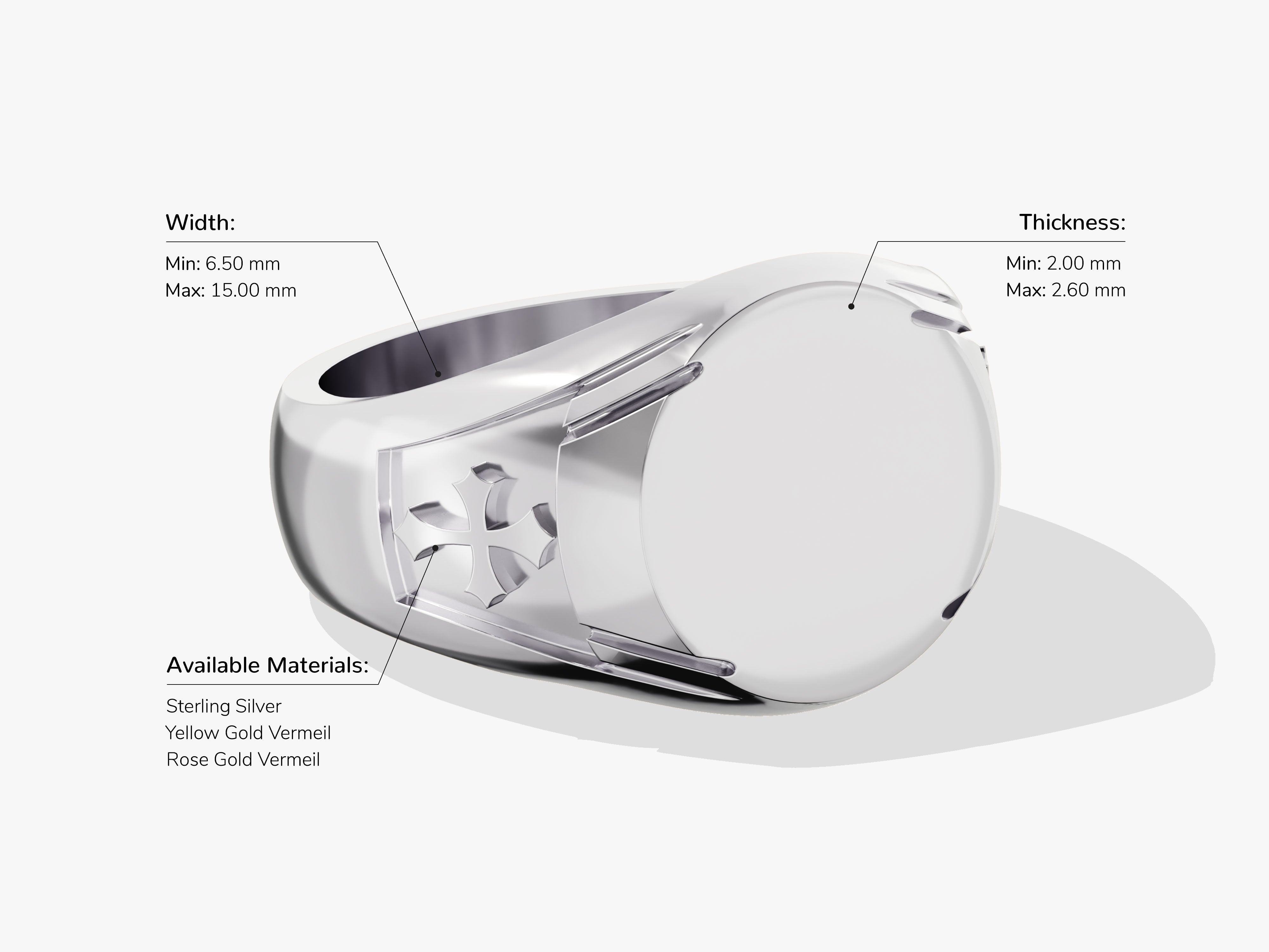 Engravable Round Signet Ring - Gold Vermeil
