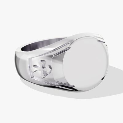 Engravable Round Signet Ring - Gold Vermeil