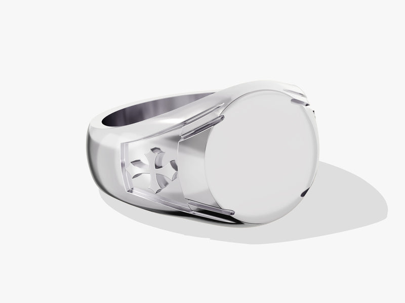 Engravable Round Signet Ring - Gold Vermeil