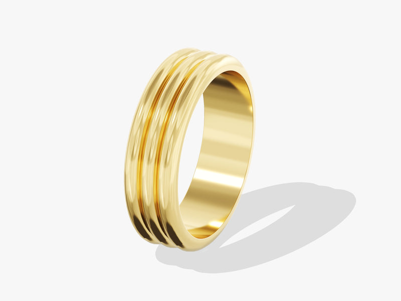 Grooved Band Ring - Gold Vermeil