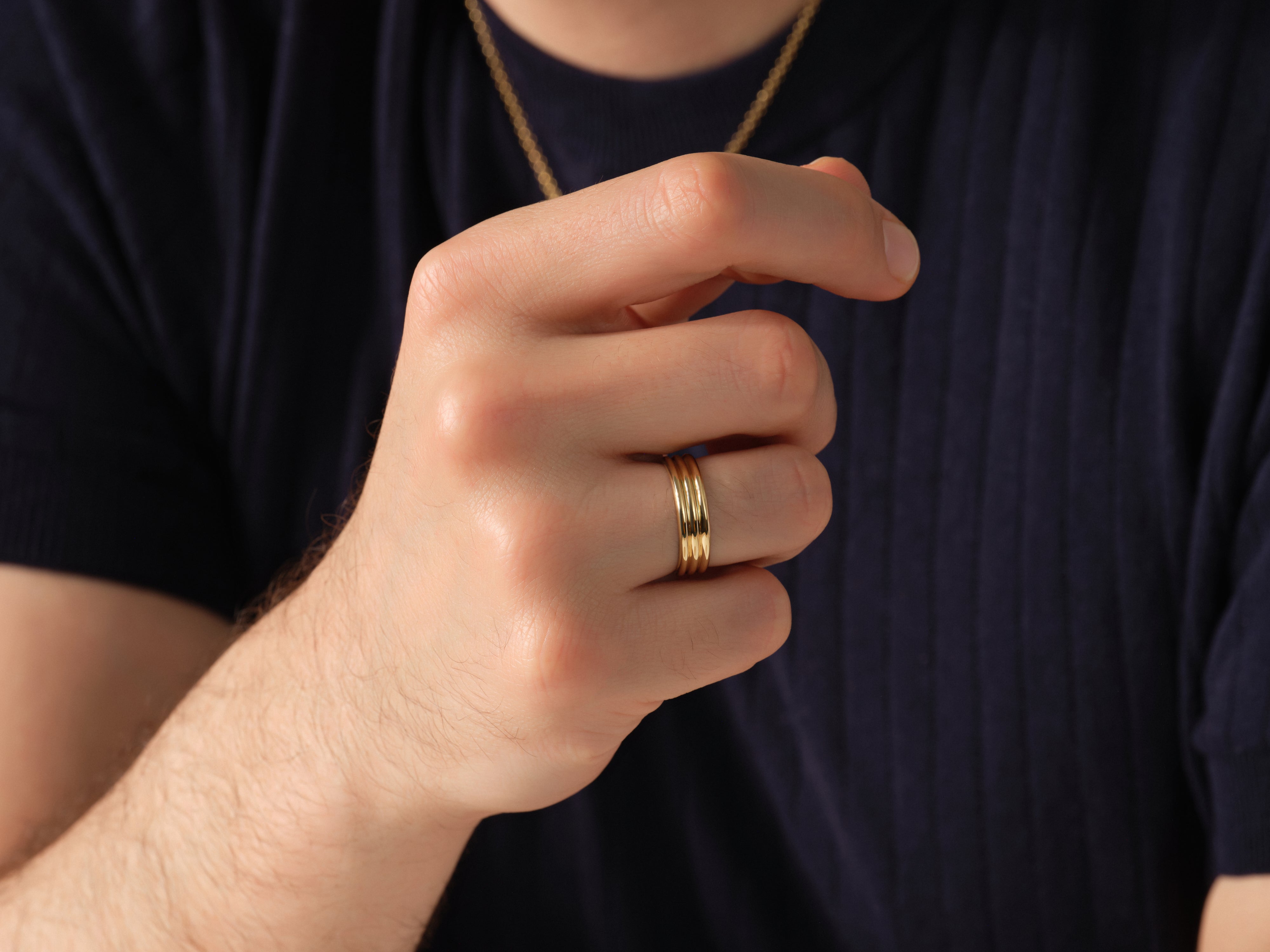 Grooved Band Ring - Gold Vermeil