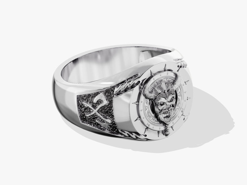 Oxidized Viking Ring - Sterling Silver