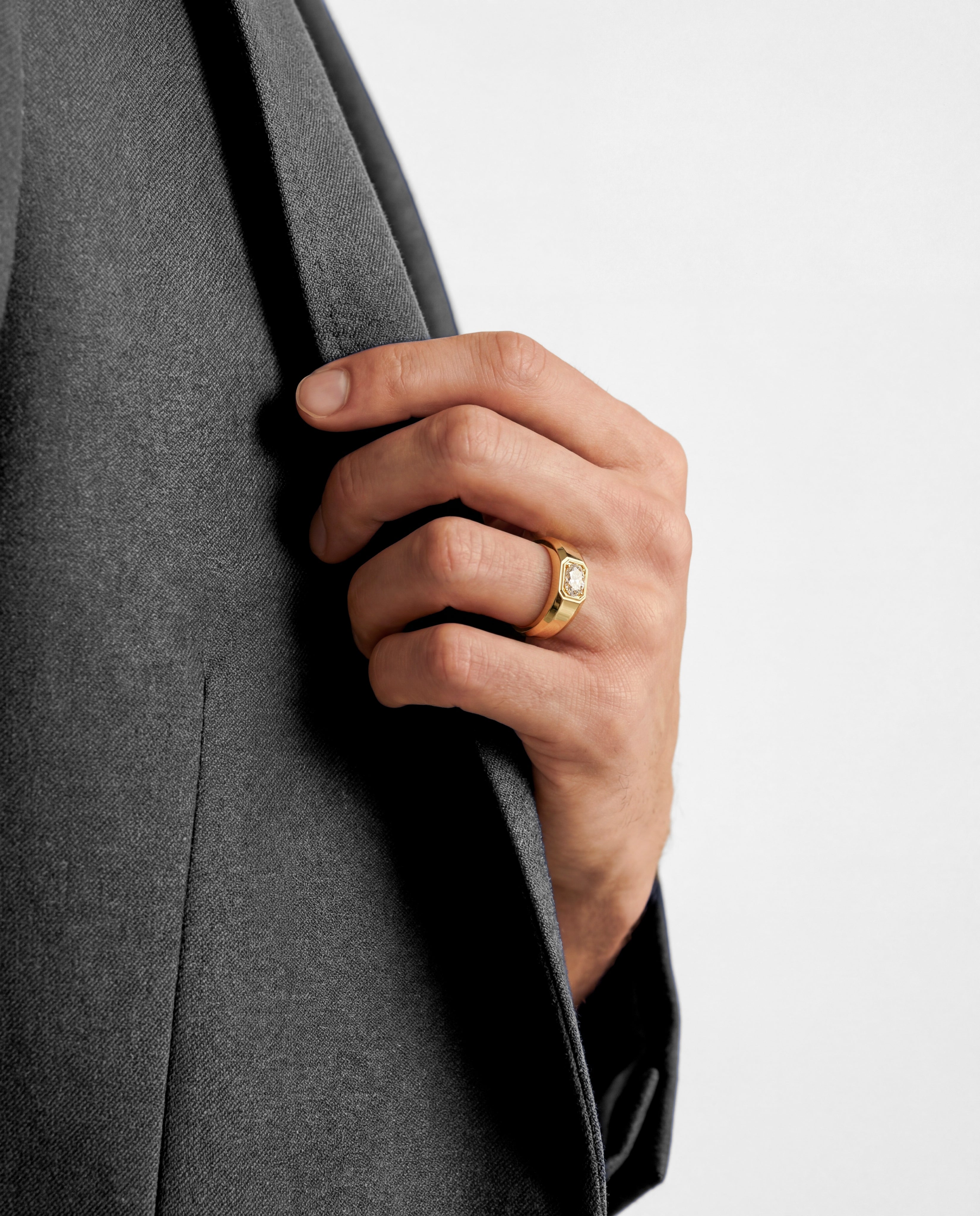 Oval Men's Wedding Band