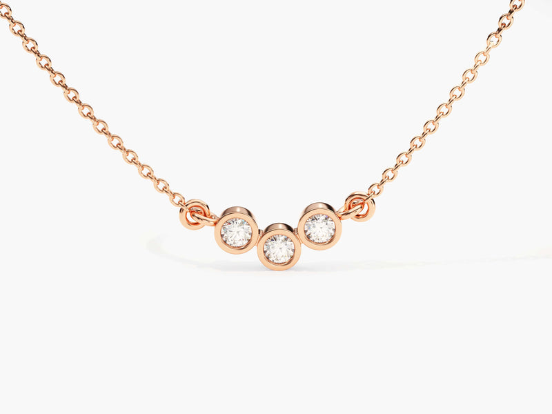Trio-Bezel Set Necklace (0.06 CT)
