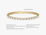 Gold oval moissanite tennis bracelet with box clasp