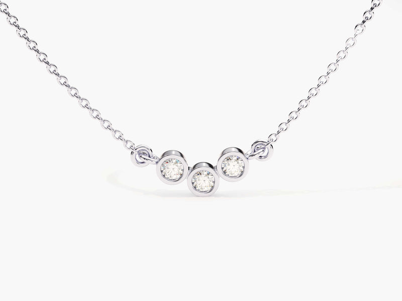 Trio-Bezel Set Necklace (0.06 CT)