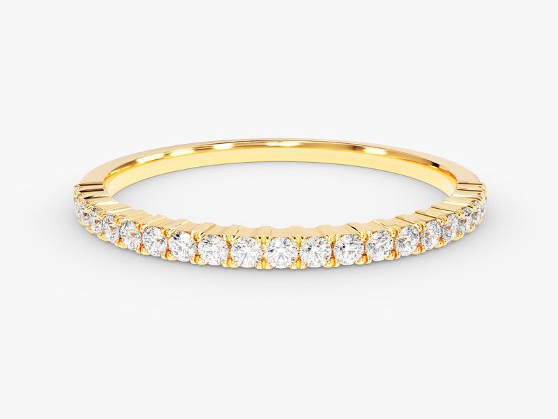 Gold diamond band ring, fine jewelry for women