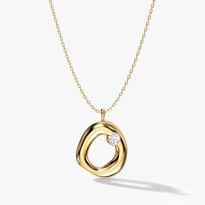 Puffed Organic Circle Necklace