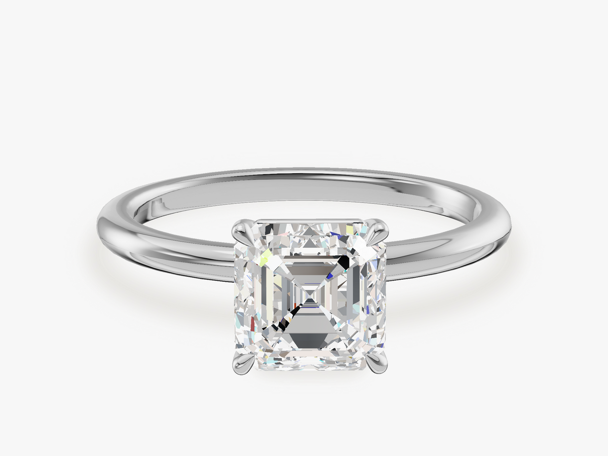 Solitaire Engagement Ring with Claw Prongs and White Gold Setting