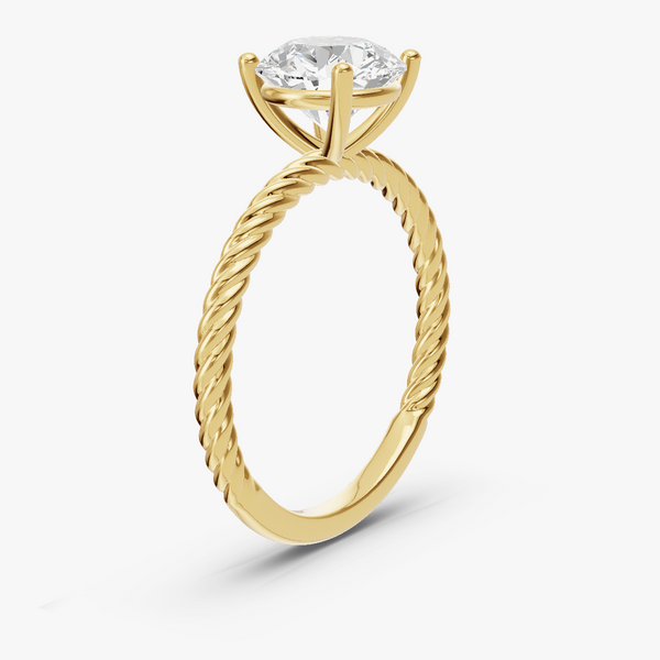 Braided Solitaire Engagement Ring